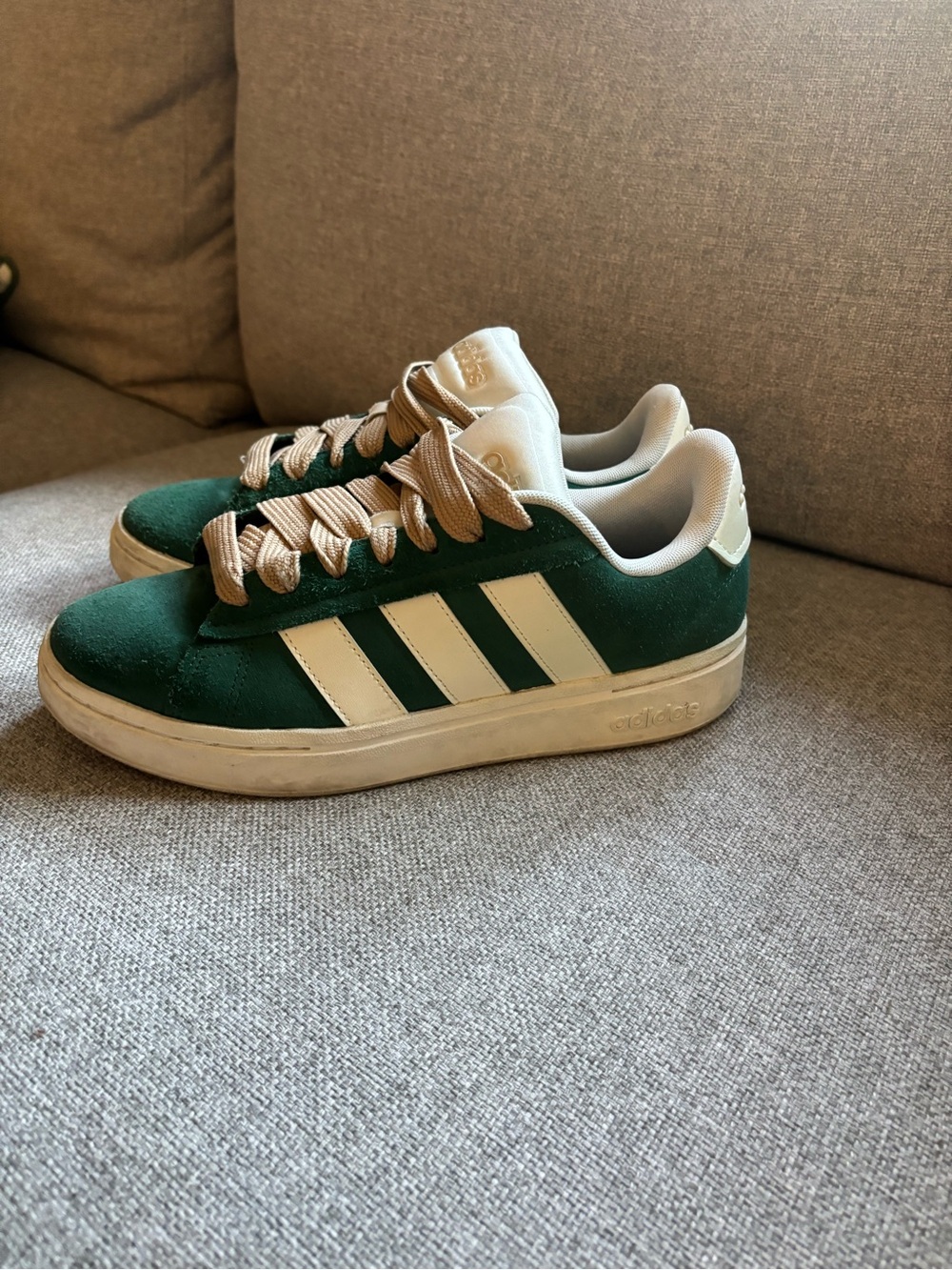 adidas Green Suede Sneakers with Cream Accents - Picture 2 of 4
